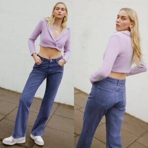 Zara Mid Rise Bootcut Jean Size 0 Washed Blue